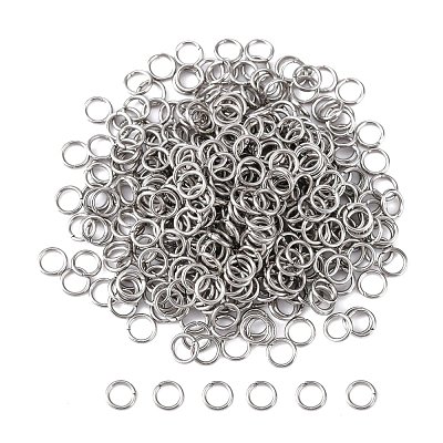 Tarnish Resistant 304 Stainless Steel Open Jump Rings X-STAS-Q186-02-4x0.6mm-1