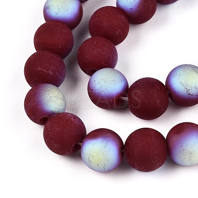 Frosted Opaque Glass Beads Strands LS-GLAA-T032-P10mm-MBB05-1
