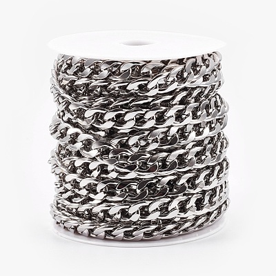 Tarnish Resistant 304 Stainless Steel Cuban Link Chains CHS-E013-17B-1