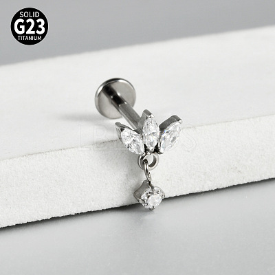 G23 Titanium Micro Pave Cubic Zirconia Cartilage Earrings WG0CACB-13-1