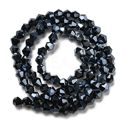 Transparent Electroplate Glass Beads Strands GLAA-F029-2mm-C02-1