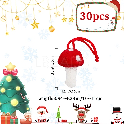 Mushroom Wool Felt Hanging Pendant Decorations AJEW-WH0326-99-1