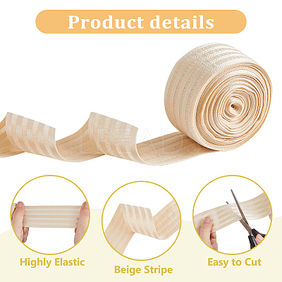 9.4 Yards Flat Polyester Elastic Cord/Band EC-HS0001-01A-1