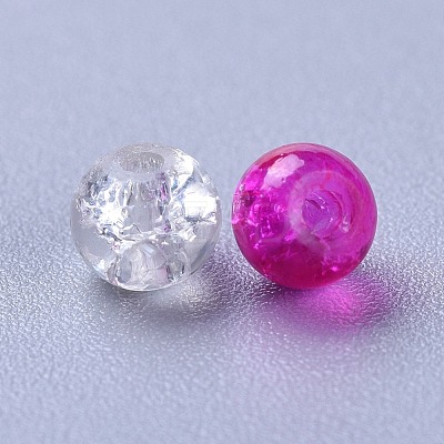 Baking Paint Crackle Glass Beads DGLA-X0006-4mm-06-1