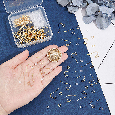100Pcs 304 Stainless Steel Earring Hooks DIY-SP0001-03-1