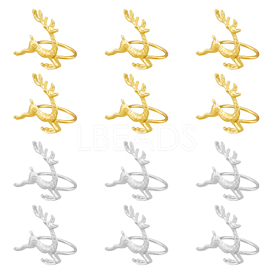 12pcs 2 Colors Alloy & Iron Napkin Rings AJEW-HY0001-11-1