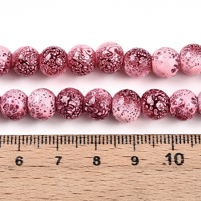 Transparent Baking Paint Glass Beads Strands DGLA-N009-8mm-03-1