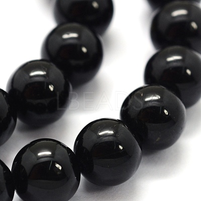 Natural Black Tourmaline Beads Strands G-G763-01-10mm-A-1