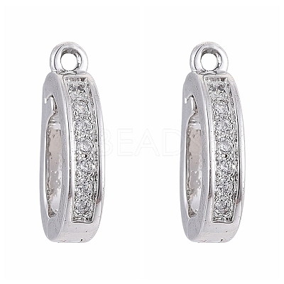 Brass Micro Pave Cubic Zirconia Enhancer Shortener Pendant Bails ZIRC-P007-03P-NR-1