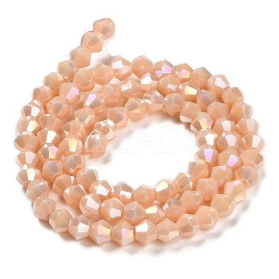 Opaque Solid Color Electroplate Glass Beads Strands X1-GLAA-F029-P4mm-A06-1