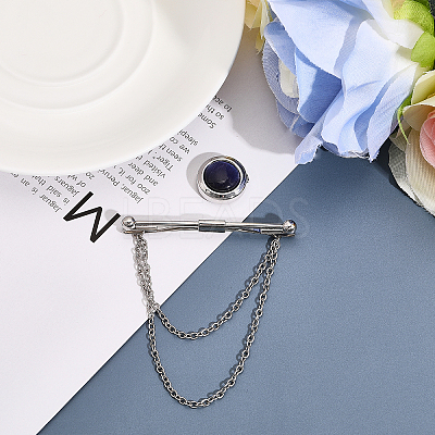 1Pc Brass Hanging Chains Collar Pins Tie Clips DIY-CA0005-89P-1