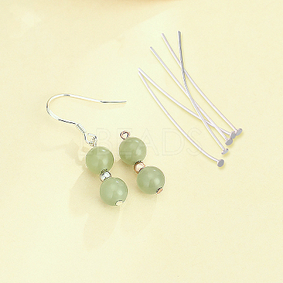 40Pcs 925 Sterling Silver Flat Head Pins STER-SC0001-08-1