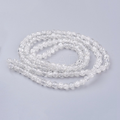 Spray Painted Crackle Glass Beads Strands CCG-Q001-6mm-01-1