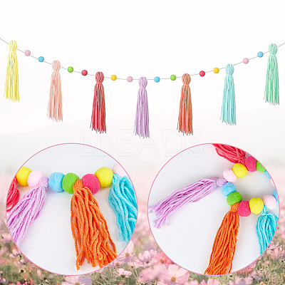 Wool Felt Ball Tassel Garland Banner DIY-WH20011-28A-1