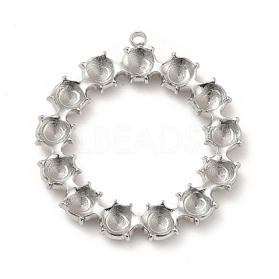 304 Stainless Steel Pendant Rhinestone Settings LS-STAS-P312-07P-1