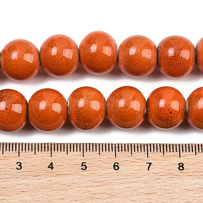 Handmade Fancy Antique Glazed Porcelain Ceramic Round Beads Strands PORC-L019-13mm-03-1