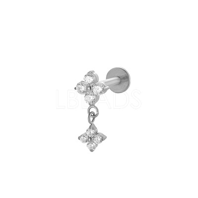 Titanium Alloy Cubic Zirconia 17 Gauge Flower Internally Threaded Labrets WG71E87-24-1