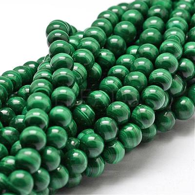 Grade A Natural Malachite Bead Strands G-O143-10-8mm-1
