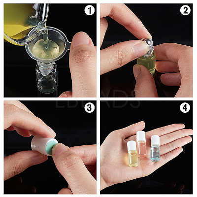 24Pcs Transparent Glass Roller Ball Bottles MRMJ-BC0003-35-1