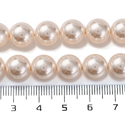 Baking Paint Pearlized Glass Pearl Round Bead Strands PEAR-H019-02D-02-1