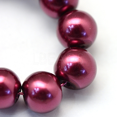 Baking Paint Pearlized Glass Pearl Round Bead Strands HY-Q003-10mm-72-1