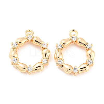 Brass Micro Pave Cubic Zirconia Pendants LS-X-KK-E090-21G-1