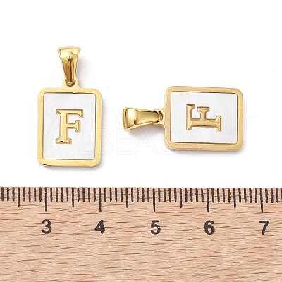 Ion Plating(IP) 304 Stainless Steel Pave Shell Pendants X-STAS-G327-01G-F-1