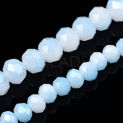 Two-Tone Imitation Jade Glass Beads Strands GLAA-T033-01C-06-1