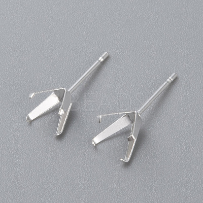 304 Stainless Steel Prong Earring Settings STAS-O098-06S-05-1