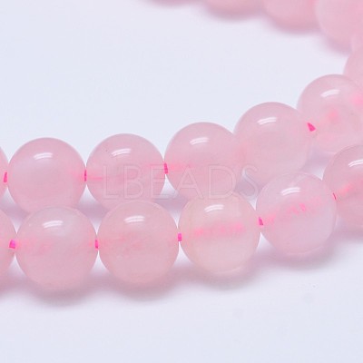 Pink Color Natural Madagascar Rose Quartz Beads Strands G-D654-10mm-1