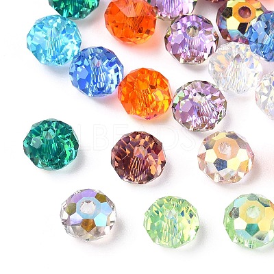 Faceted Transparent Glass Beads GLAA-E047-01A-1