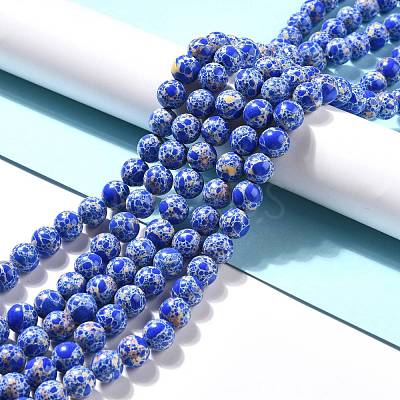 Synthetic Imperial Jasper Beads Strands G-E568-01C-03-1