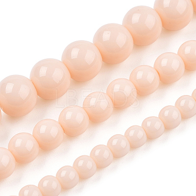 Opaque Solid Color Glass Beads Strands GLAA-T032-P4mm-09-1