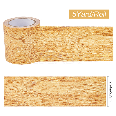Non-woven Fabrics Imitation Wood Grain Adhesive Tape DIY-GF0005-15C-1