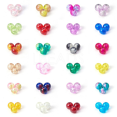 Spray Painted Crackle Glass Beads CCG-PH0002-01-8mm-1