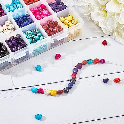 15 Colors Dyed Synthetic Turquoise Beads G-GA0001-02-1