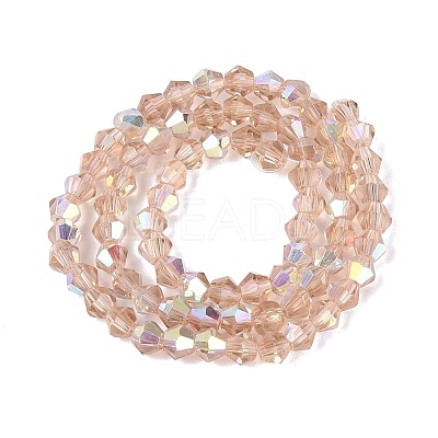 AB Color Plated Transparent Glass Beads Strands GLAA-G127-01-02F-1