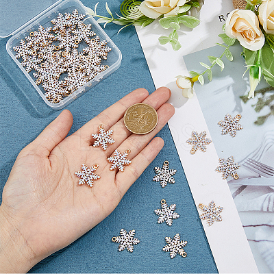 40Pcs Alloy Rhinestone Pendants ALRI-DC0001-06-1