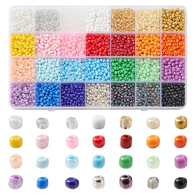 420G 28 Style 6/0 Glass Seed Round Beads SEED-FS0001-06-1