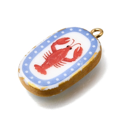 Fruit & Floral & Animals Printed Handmade Porcelain Pendants STAS-Z207-01G-05-1