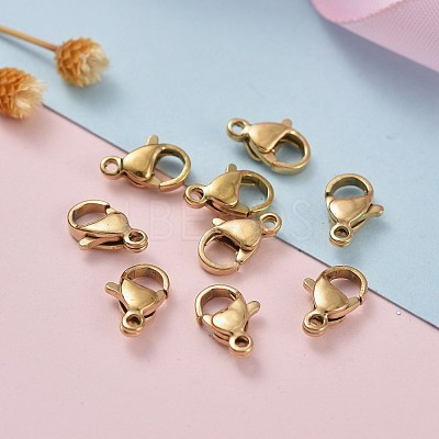 Ion Plating(IP) 304 Stainless Steel Lobster Claw Clasps STAS-H353-B-02G-1