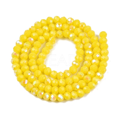Electroplate Opaque Solid Color Glass Beads Strands EGLA-A044-P4mm-L04-1