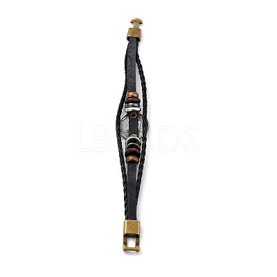 Braided Leather Cord Retro Multi-strand Bracelets BJEW-L616-20I-1