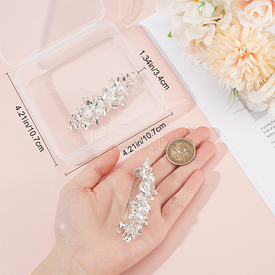 2Pcs Alloy with Glass Rhinestone Hair Barrettes OHAR-BBC0001-01-1