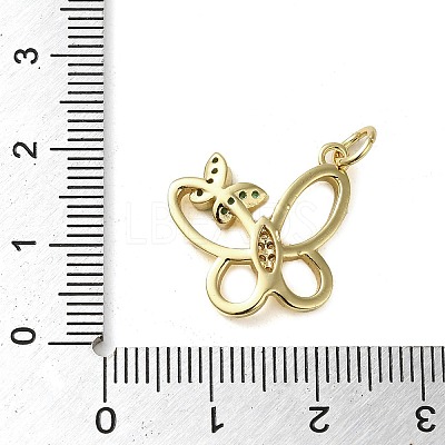 Brass Micro Pave Clear Cubic Zirconia Pendants KK-U005-01K-G-1