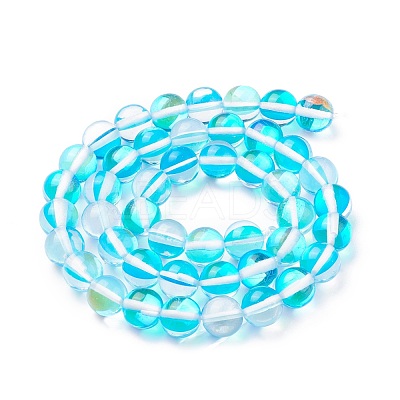 Synthetic Moonstone Beads Strands G-R375-8mm-B04-1