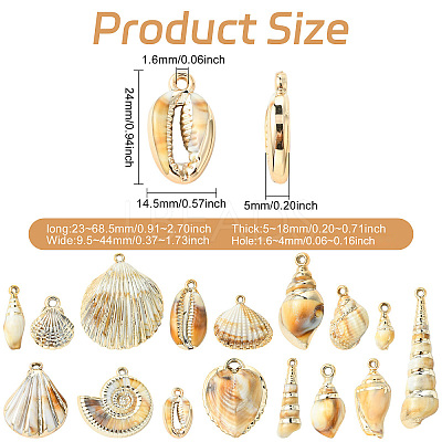 32Pcs 16 Styles Plating Acrylic Pendants OACR-CJ0002-45-1