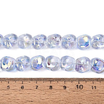 Electroplate Transparent Glass Beads Strands EGLA-N057-02A-M-1