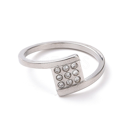 Crystal Rhinestone Square Finger Ring RJEW-D120-14P-1