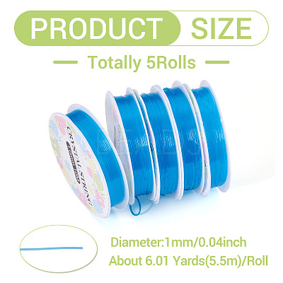 5 Rolls Round Elastic Crystal Thread EW-TA0001-11B-1